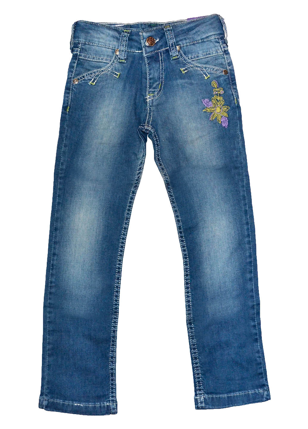 Голубые демисезонные прямые джинсы Bicci Max