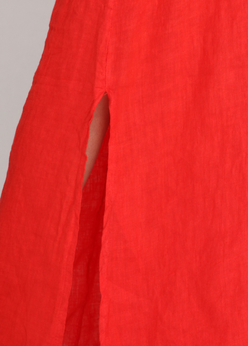 Красное кэжуал платье Puro Lino однотонное
