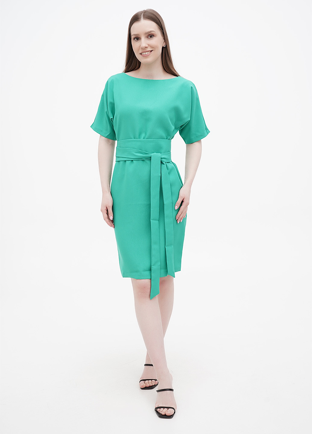 Зеленое кэжуал платье Rebecca Tatti однотонное