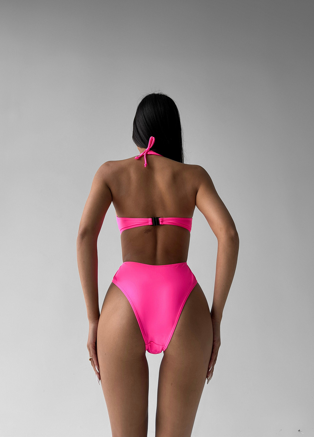 Розовый летний купальник раздельный, халтер NOVA VEGA