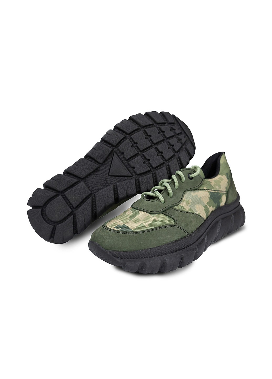 Осенние женские тактические кроссовки хаки на шнурках с высокой подошвой (sw-pixel) BlackBay