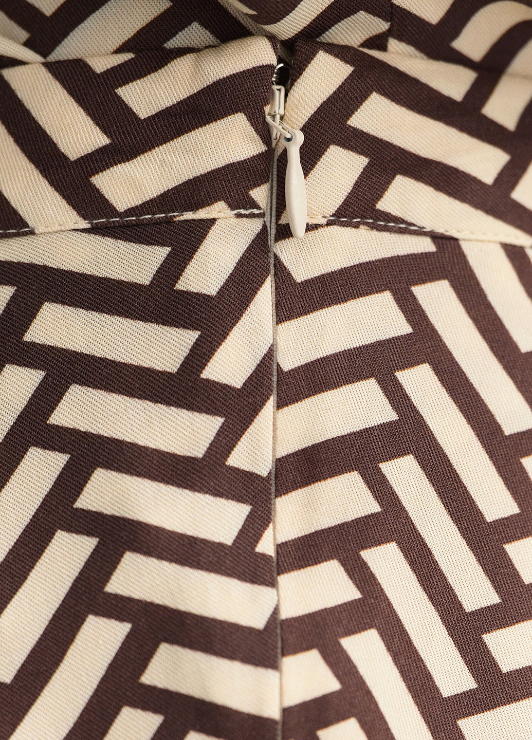 Коричневая кэжуал с геометрическим узором юбка Gant а-силуэта (трапеция)