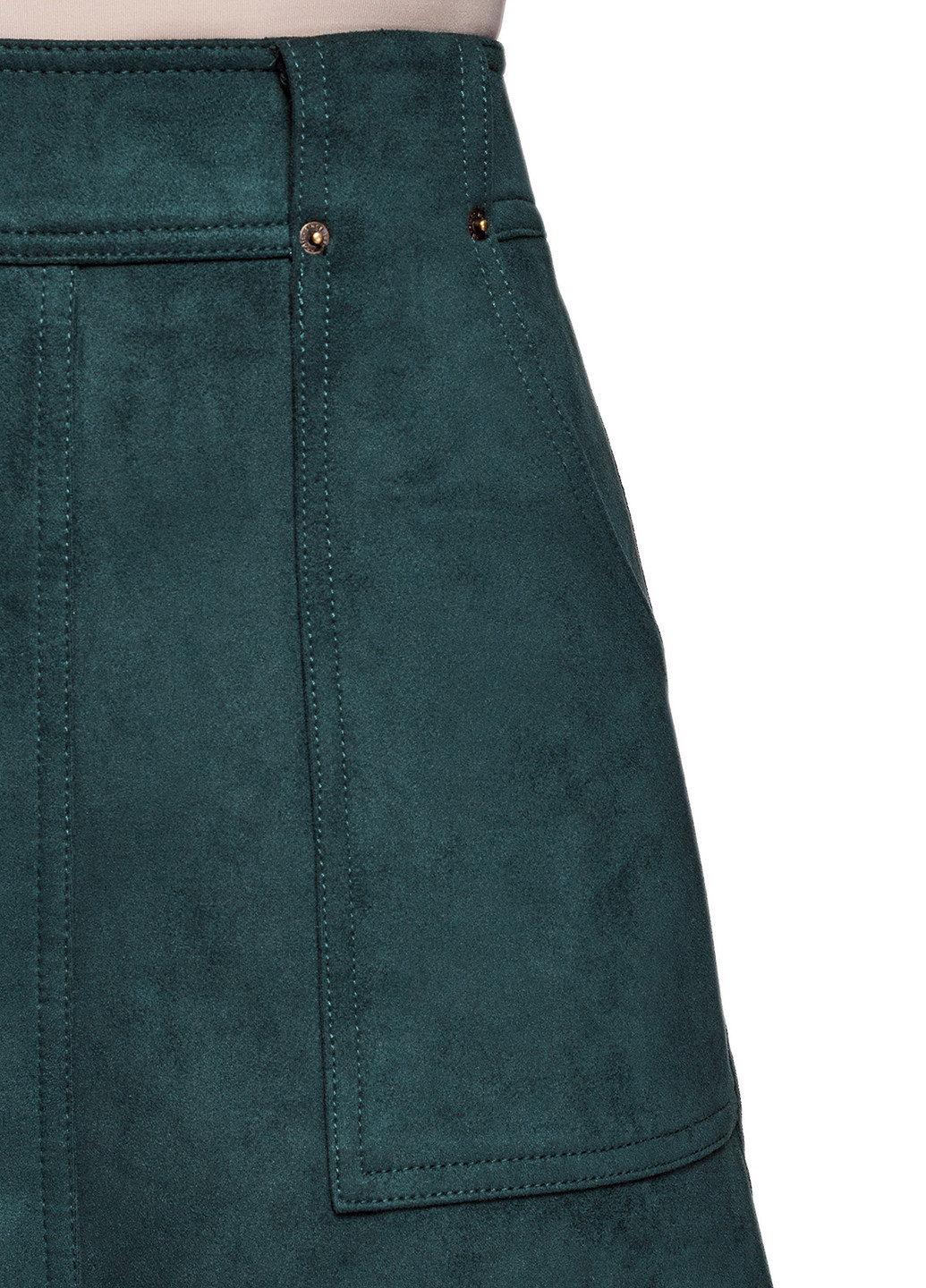Темно-зеленая кэжуал однотонная юбка Oodji карандаш