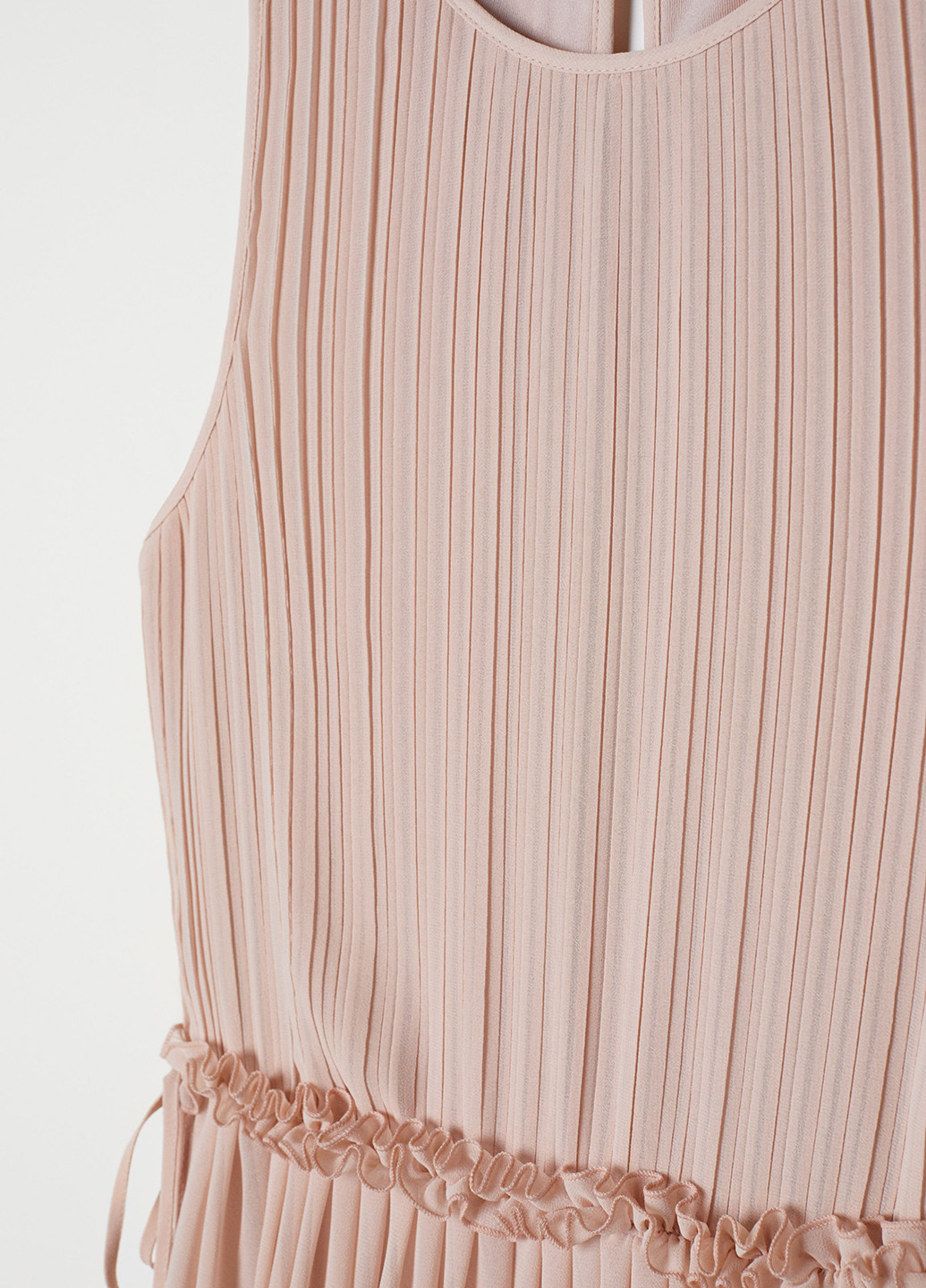 Темно-розовое вечернее платье плиссированное, клеш H&M однотонное
