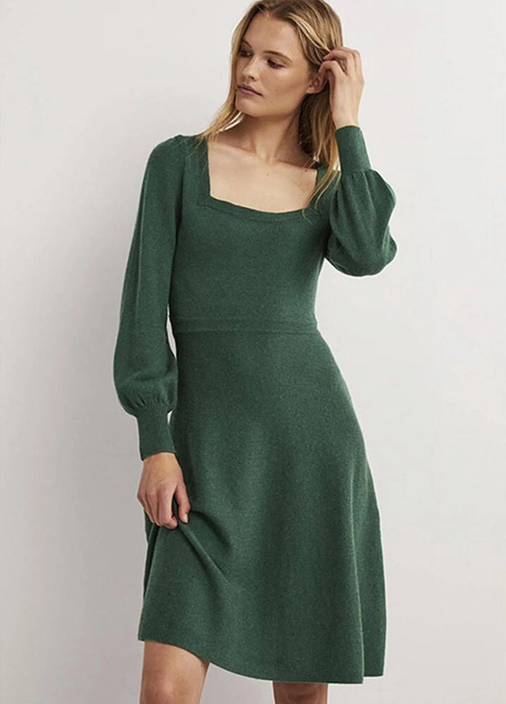 Темно-зелена кежуал сукня кльош Boden однотонна