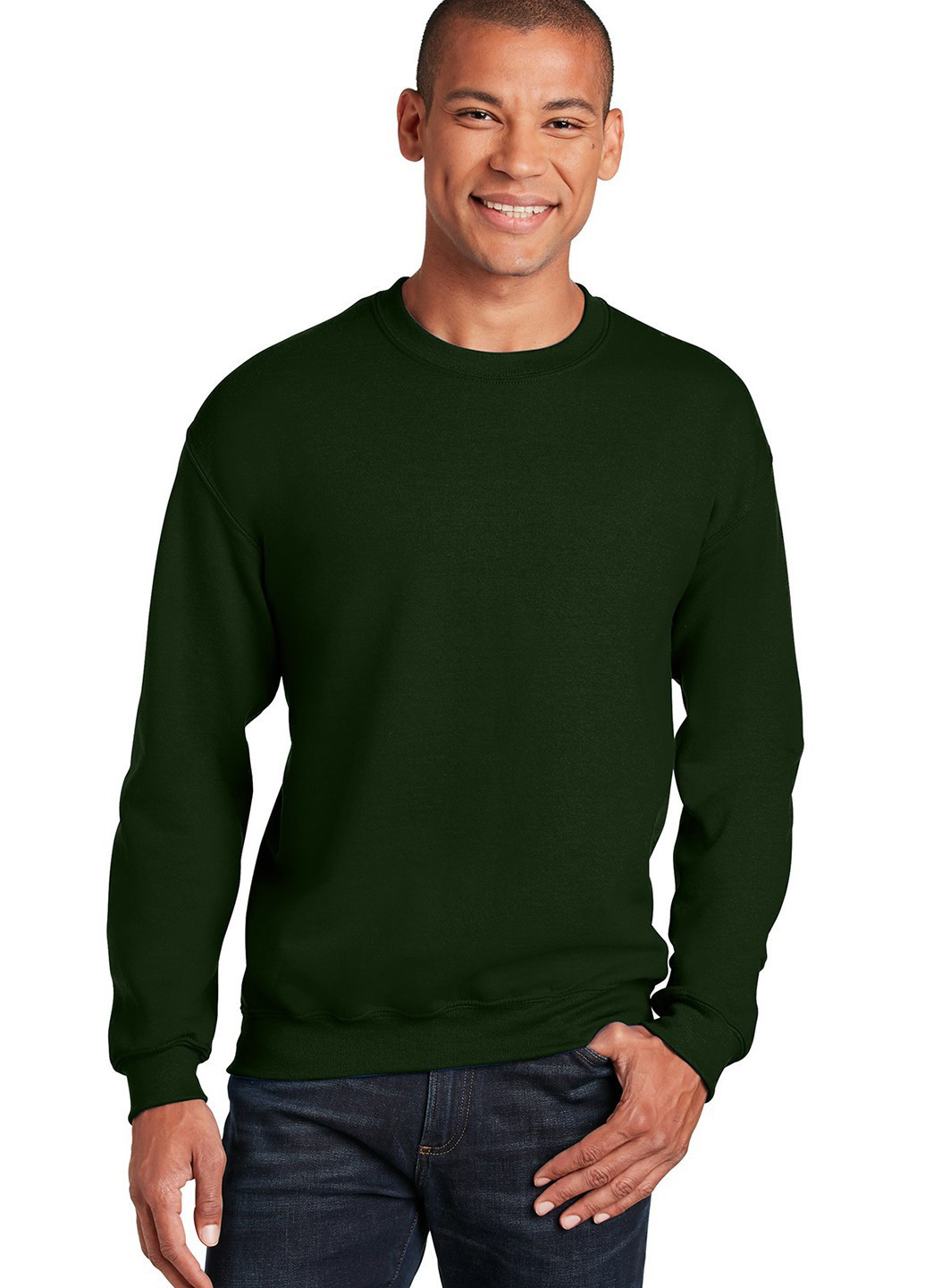 Темно-зелений світшот Gildan однотонний без декору (361960149)