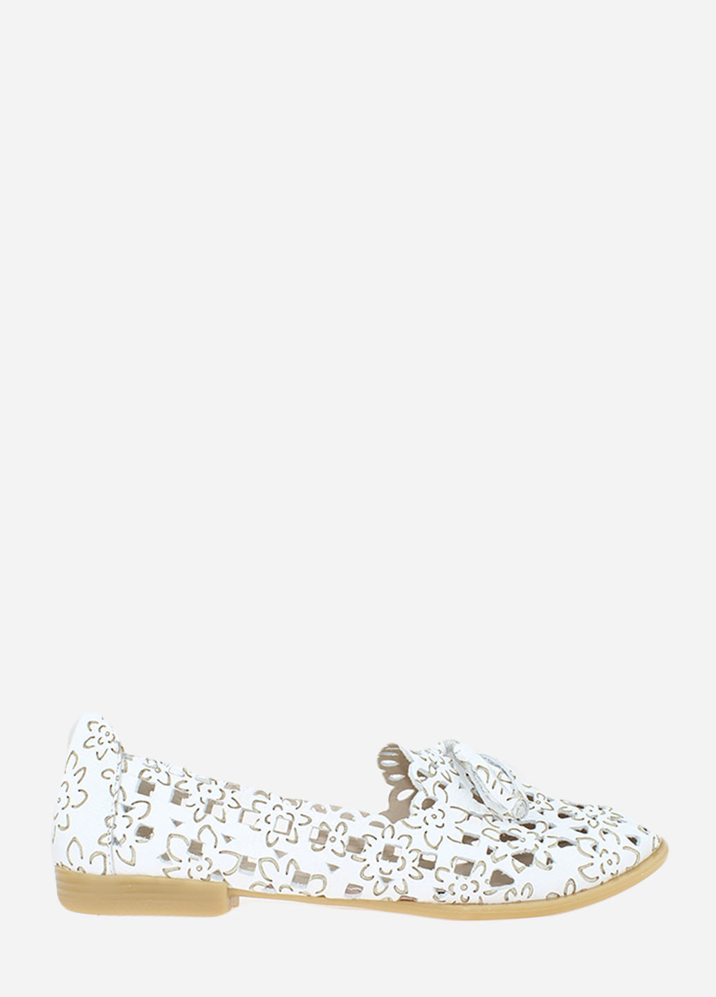 Женские балетки rf691 белый Fabiani | белые цветочные натуральная кожа (236016183)