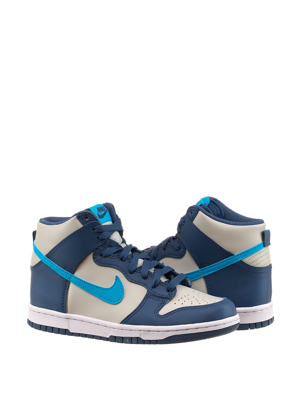 Кроссовки DB2179-006 Nike Dunk High Light Bone Diffused Blue Gs комбинированные демисезоны (269697665)