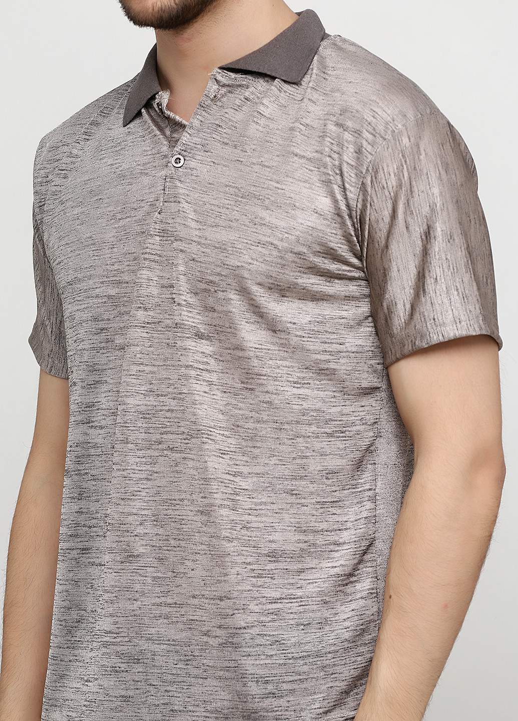 Бежевая футболка-поло для мужчин Chiarotex меланжевая