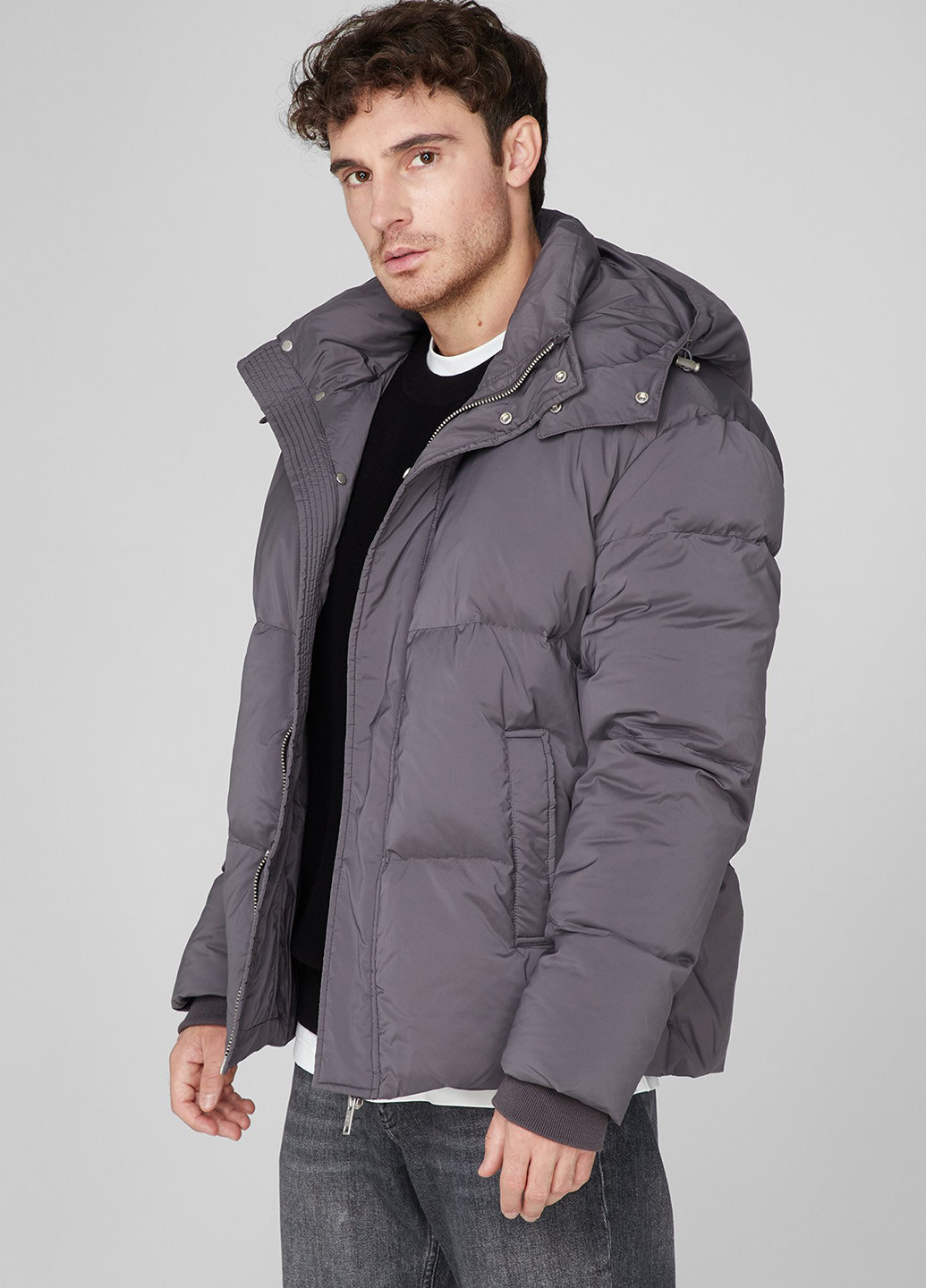 Сірий зимній Пуховик PRPY