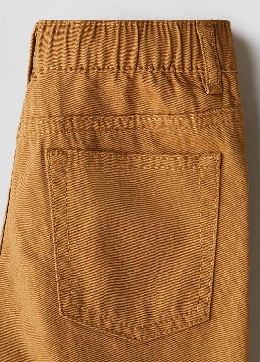 Светло-коричневые кэжуал демисезонные брюки прямые H&M