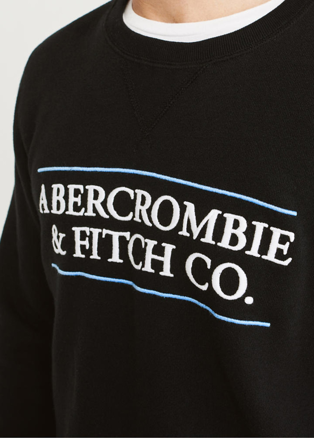 Світшот Abercrombie & Fitch - Прямий крій логотип чорний кежуал - (148527089)