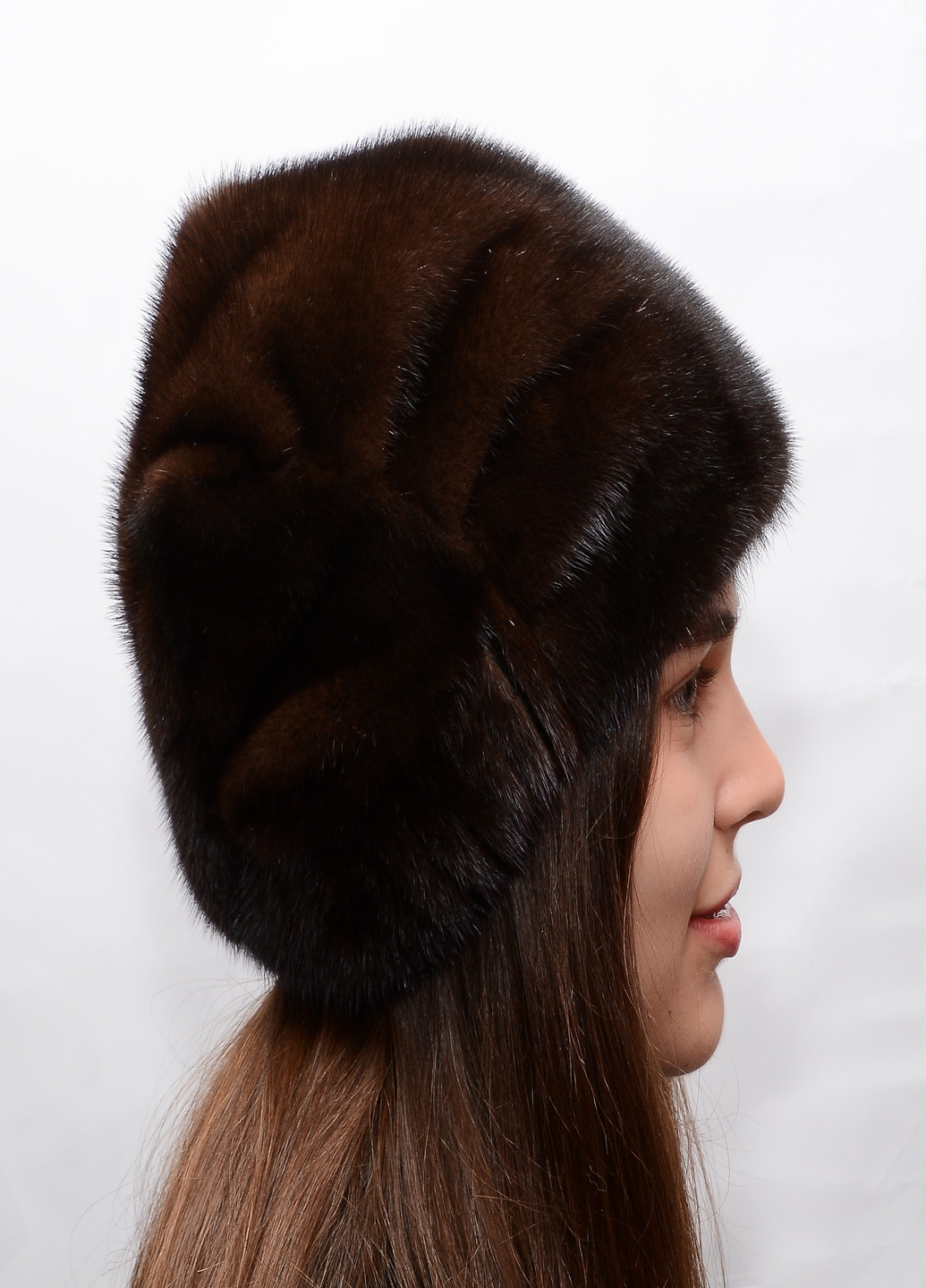 Женская норковая зимняя шапка кубанка Меховой Стиль коса (203038778)
