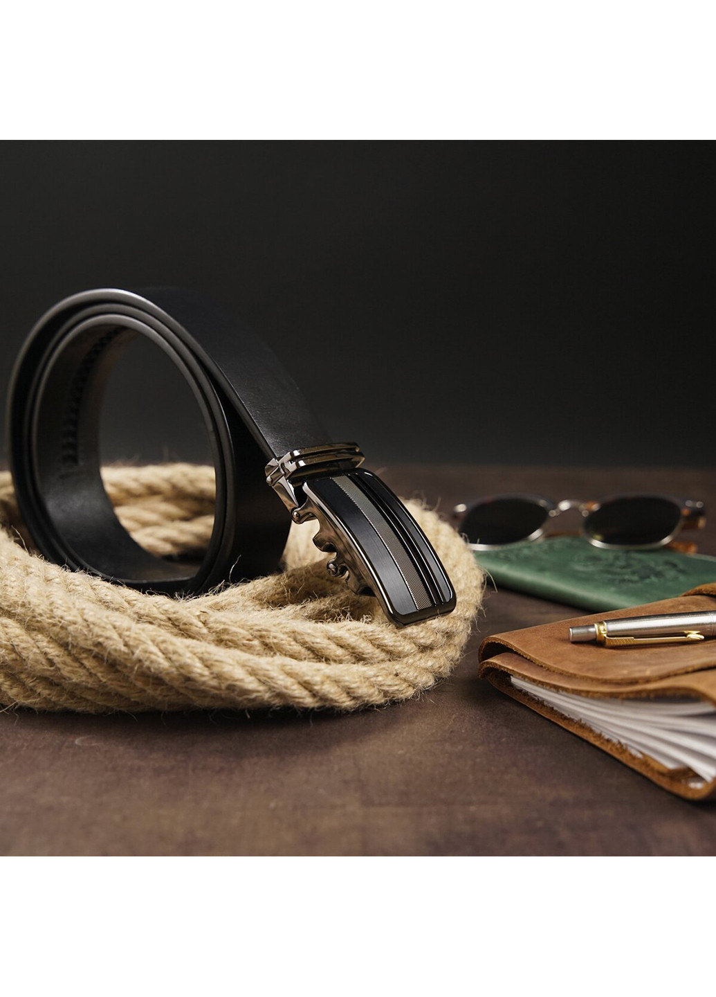 Чоловічий шкіряний ремінь 115х3,4 см Vintage (252412295)