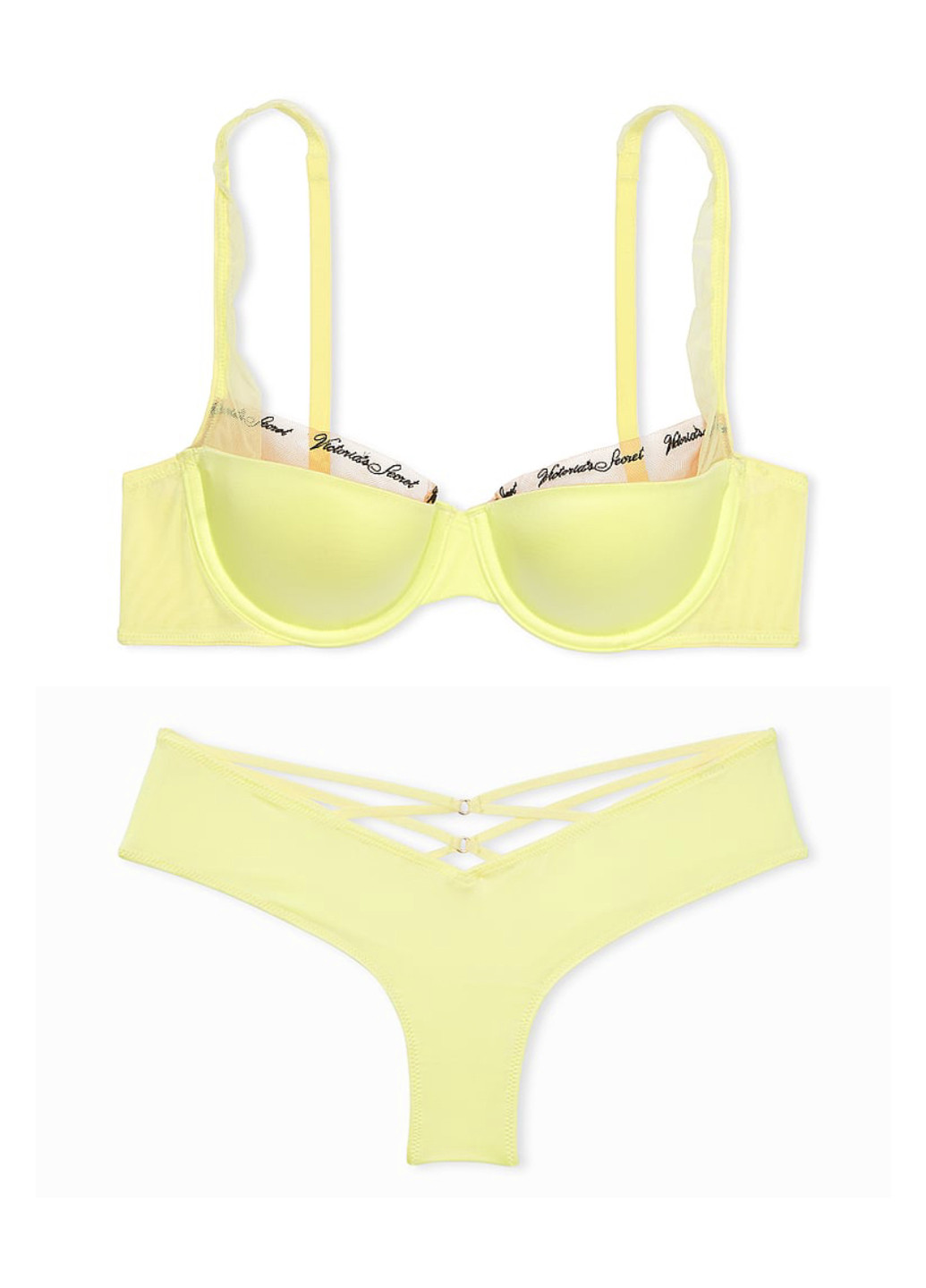 Желтый демисезонный комплект (бюстгальтер, трусики) Victoria's Secret