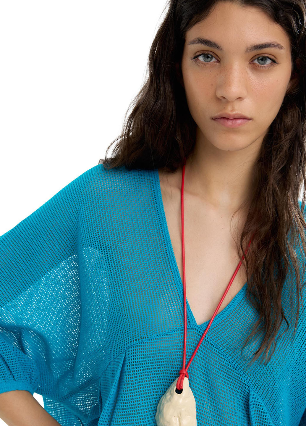 Бирюзовое кэжуал платье оверсайз Parfois однотонное