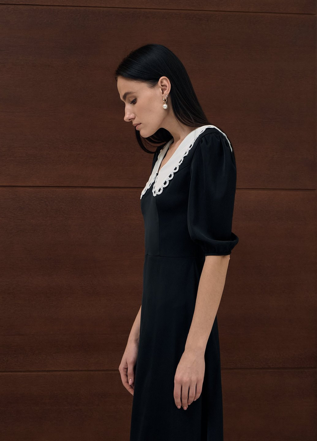 Черное кэжуал платье Gepur однотонное