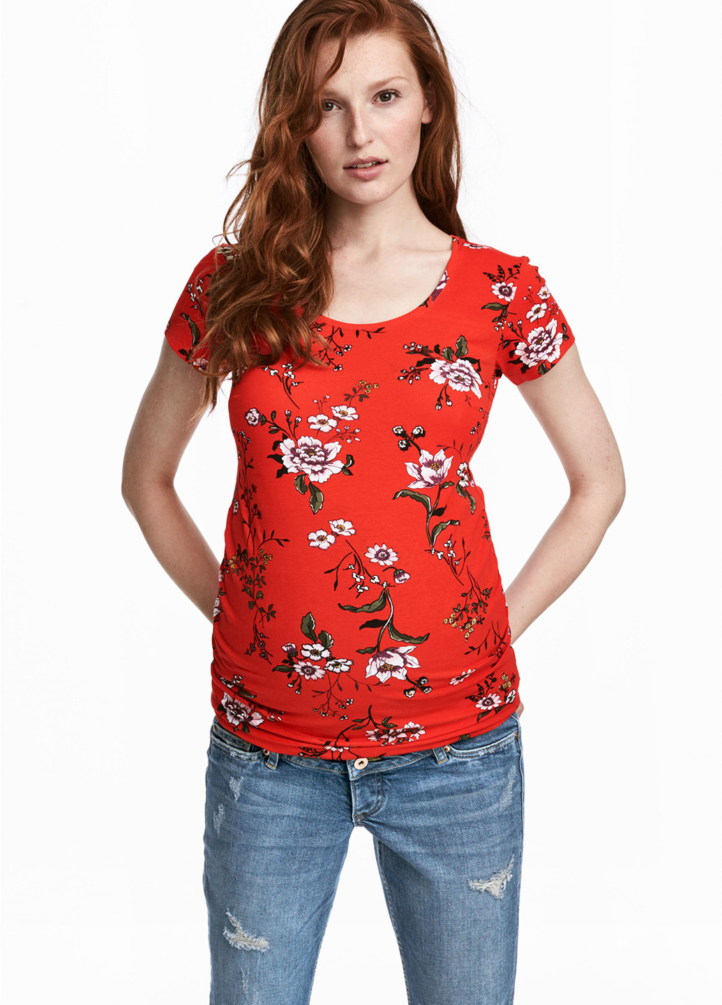 Червона літня футболка для вагітних H&M