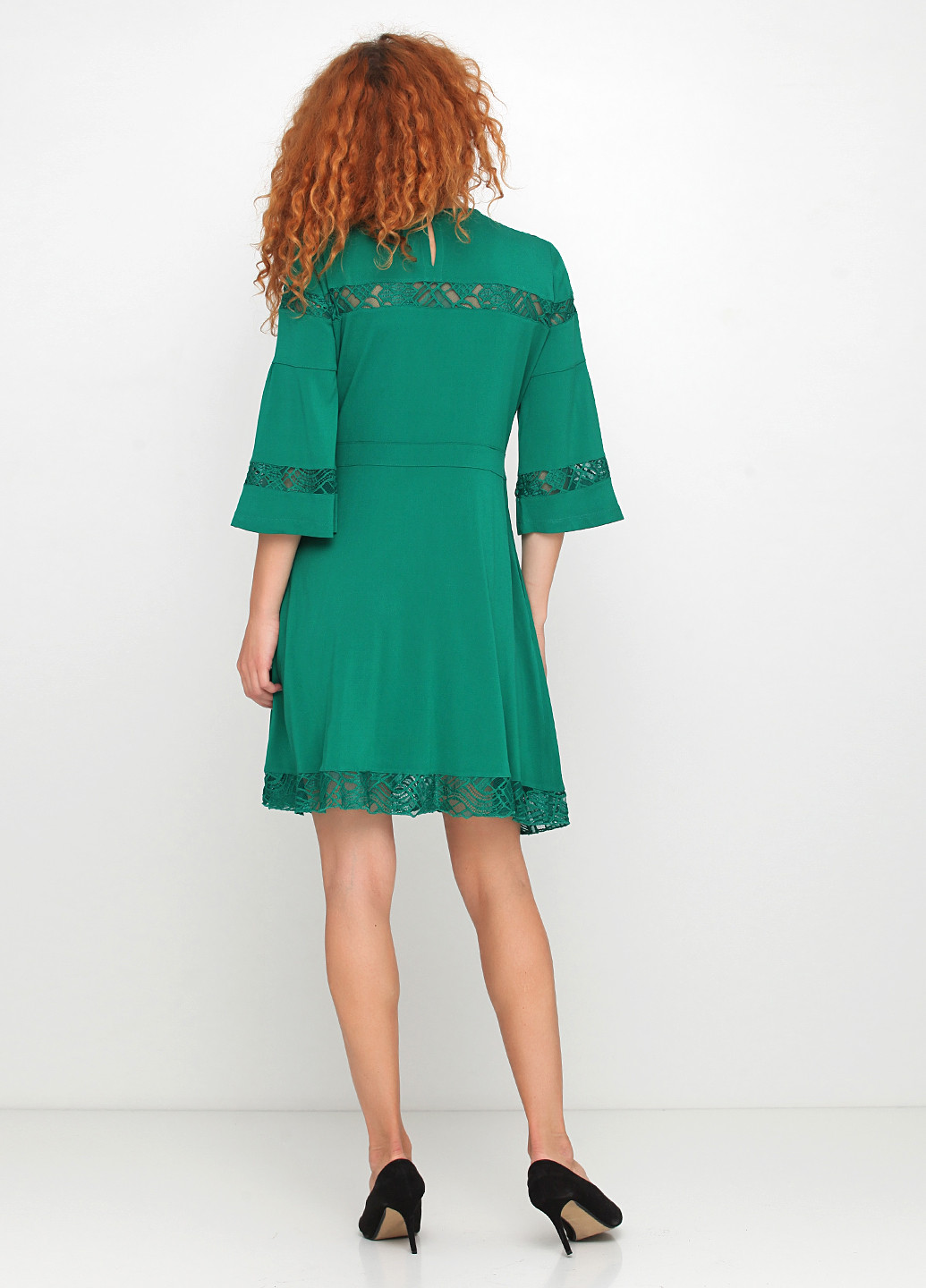 Зелена кежуал сукня кльош Sassofono однотонна