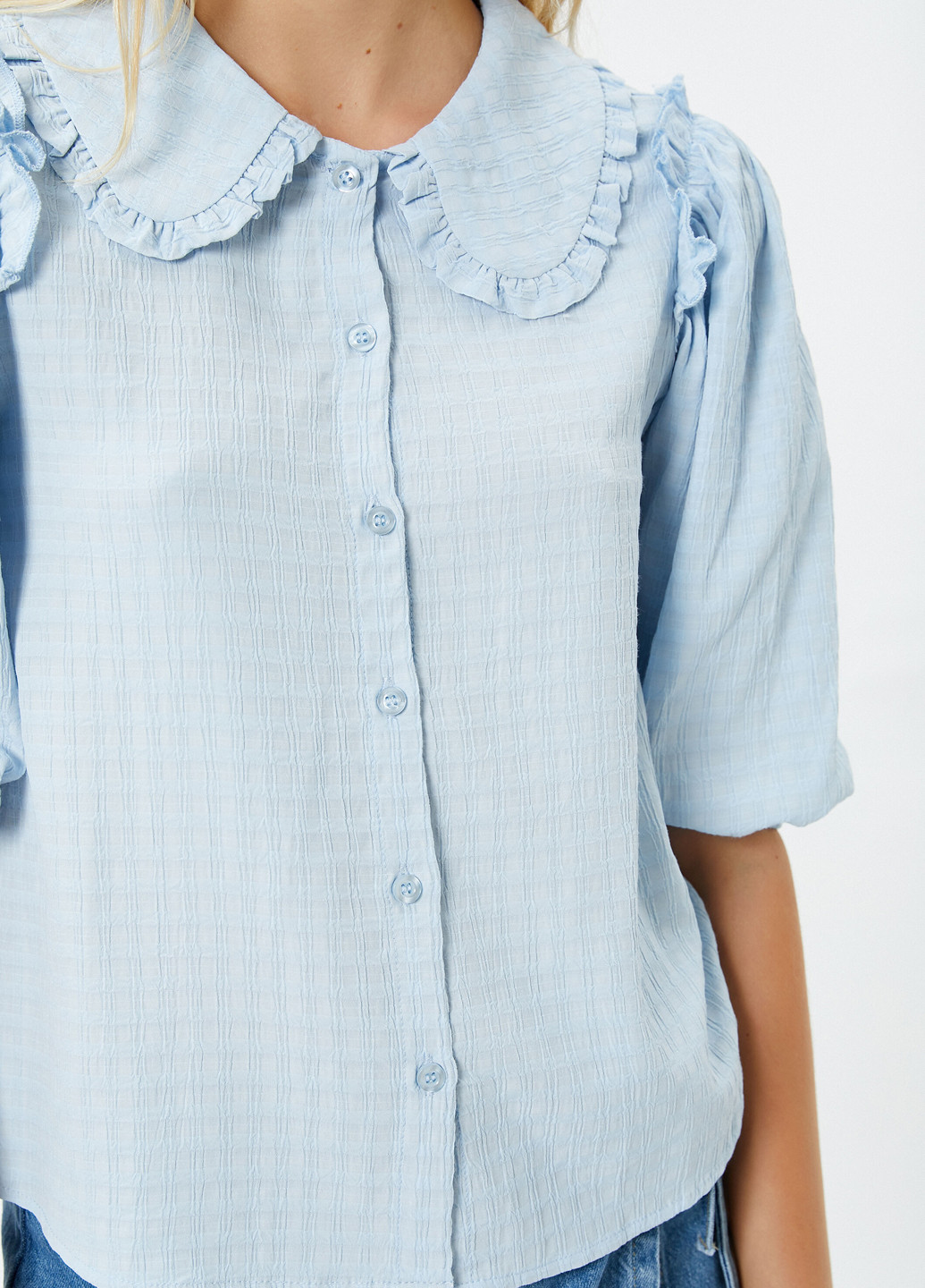 Светло-голубая летняя блуза KOTON