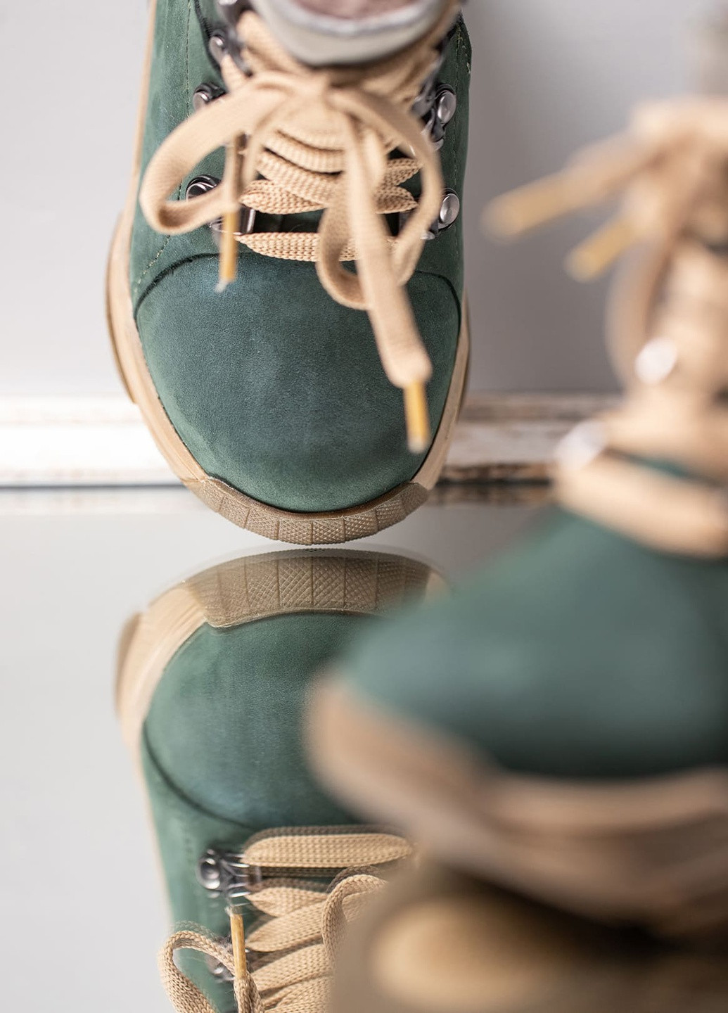 Зеленые кэжуал зимние ботинки зимние из нубука на мальчика Tutubi