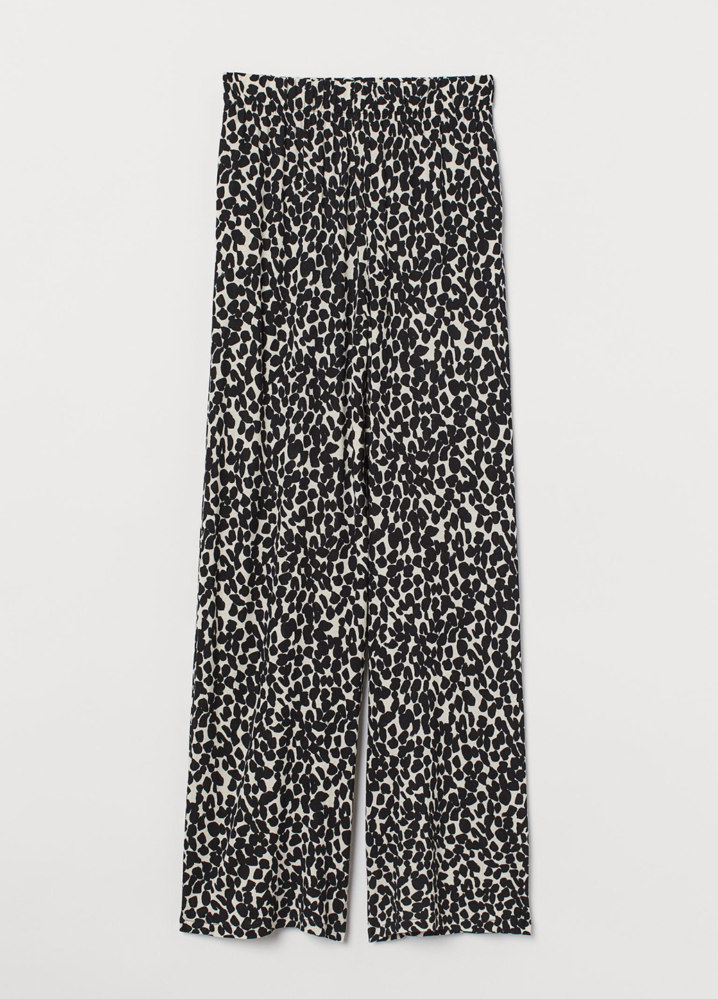 Черно-белые кэжуал демисезонные прямые брюки H&M