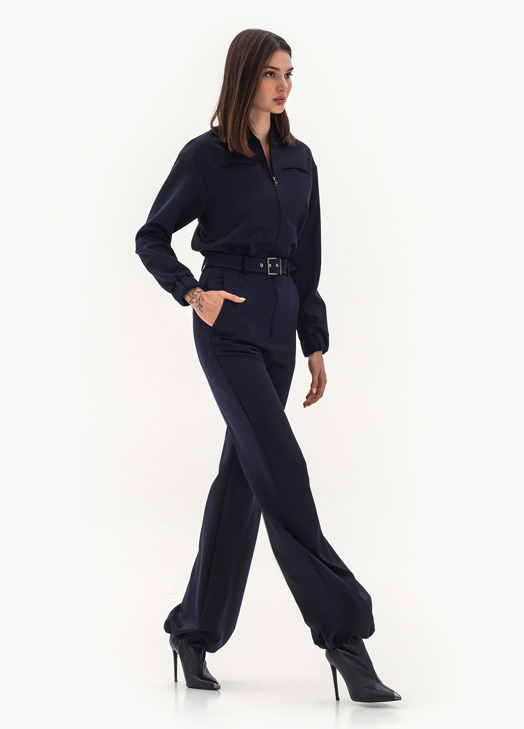 Комбінезон BGL комбінезон-брюки однотонний синій кежуал віскоза