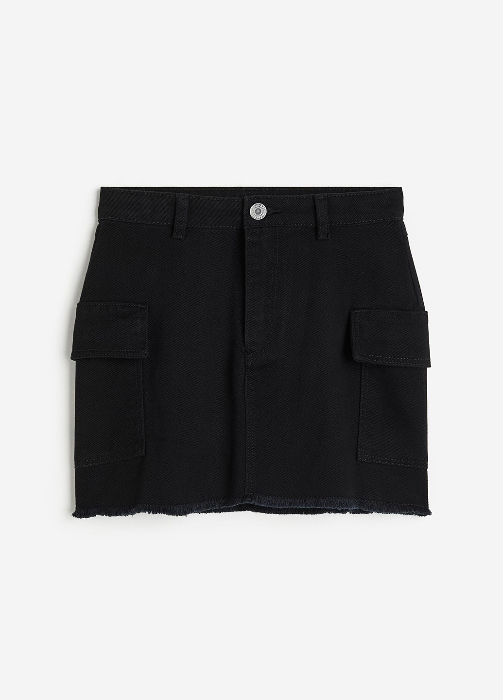 Черная кэжуал, джинсовая однотонная юбка H&M карго
