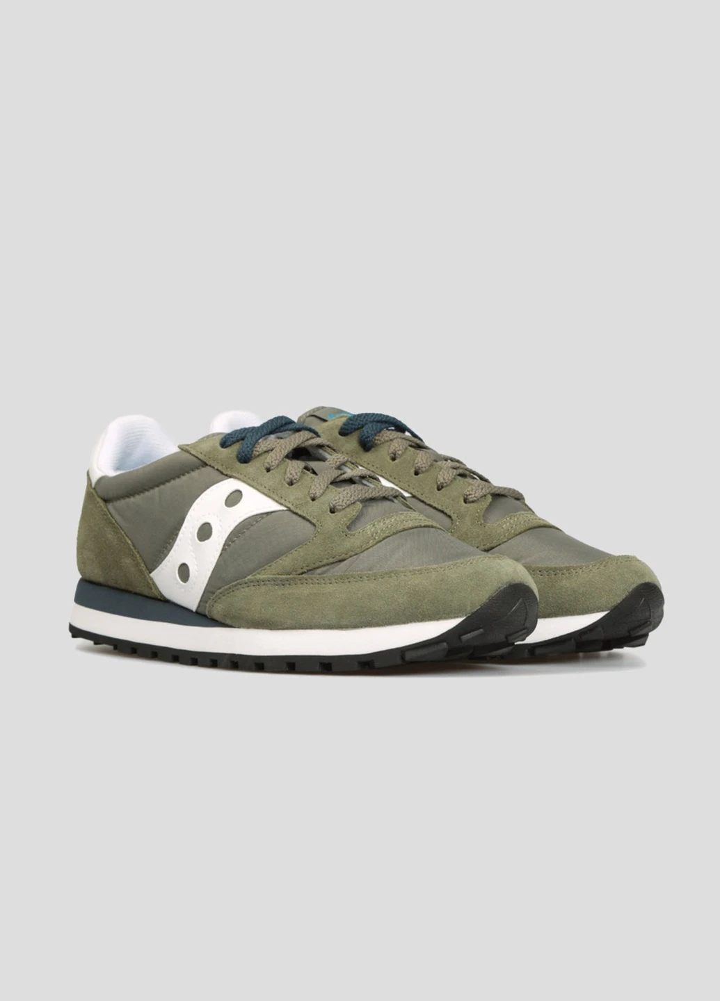 Зеленые всесезонные замшевые кроссовки оливкового цвета jazz original Saucony