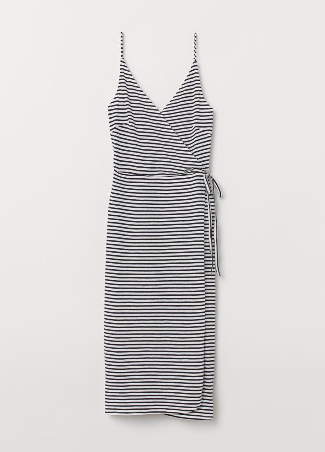 Черно-белое кэжуал платье H&M в полоску