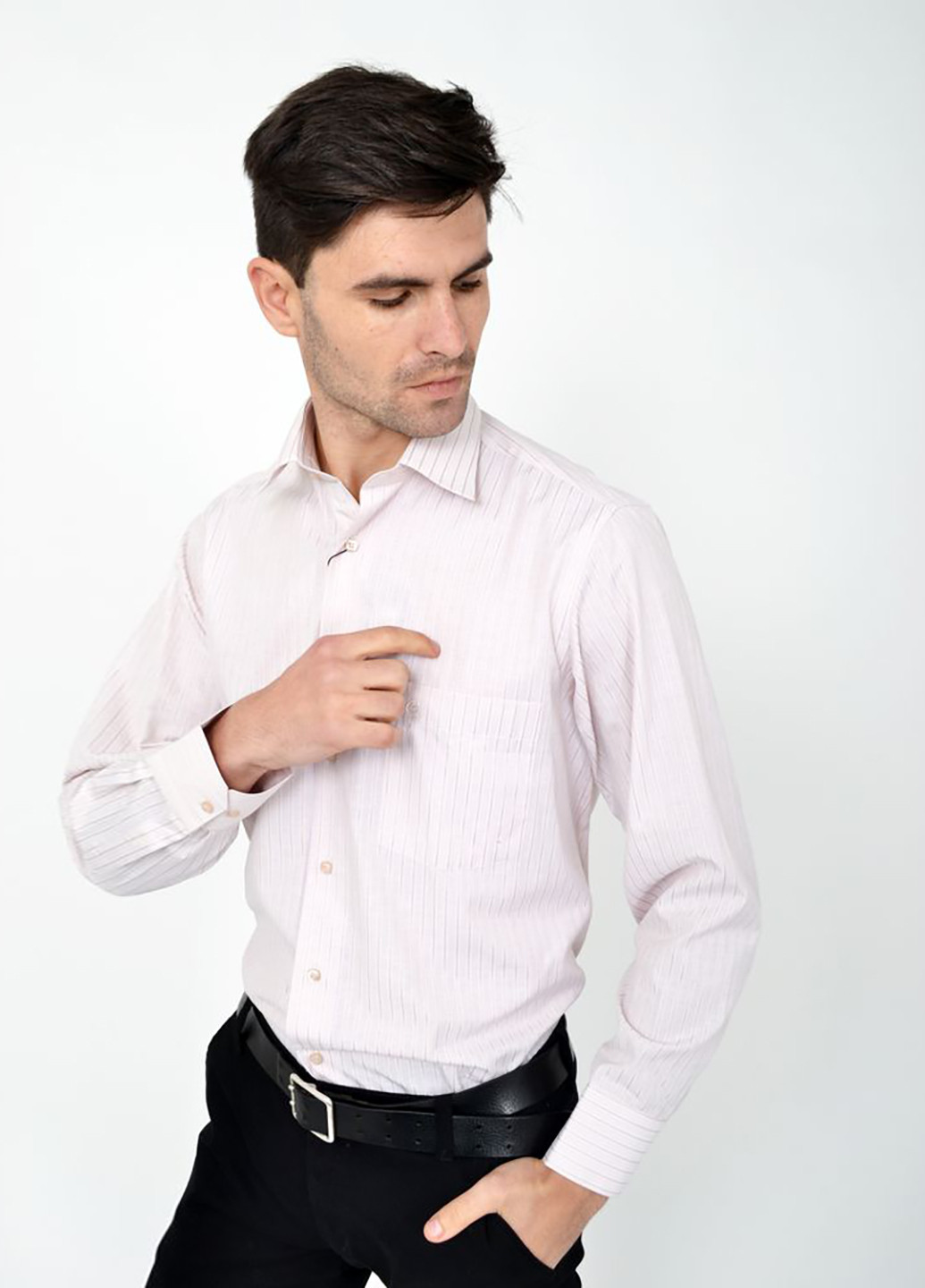 Светло-розовая кэжуал рубашка в полоску Ager
