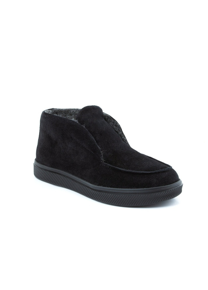 Черные зимние ботинки мужские зимние luki из натуральной замши, чёрные дезерты Oldcom