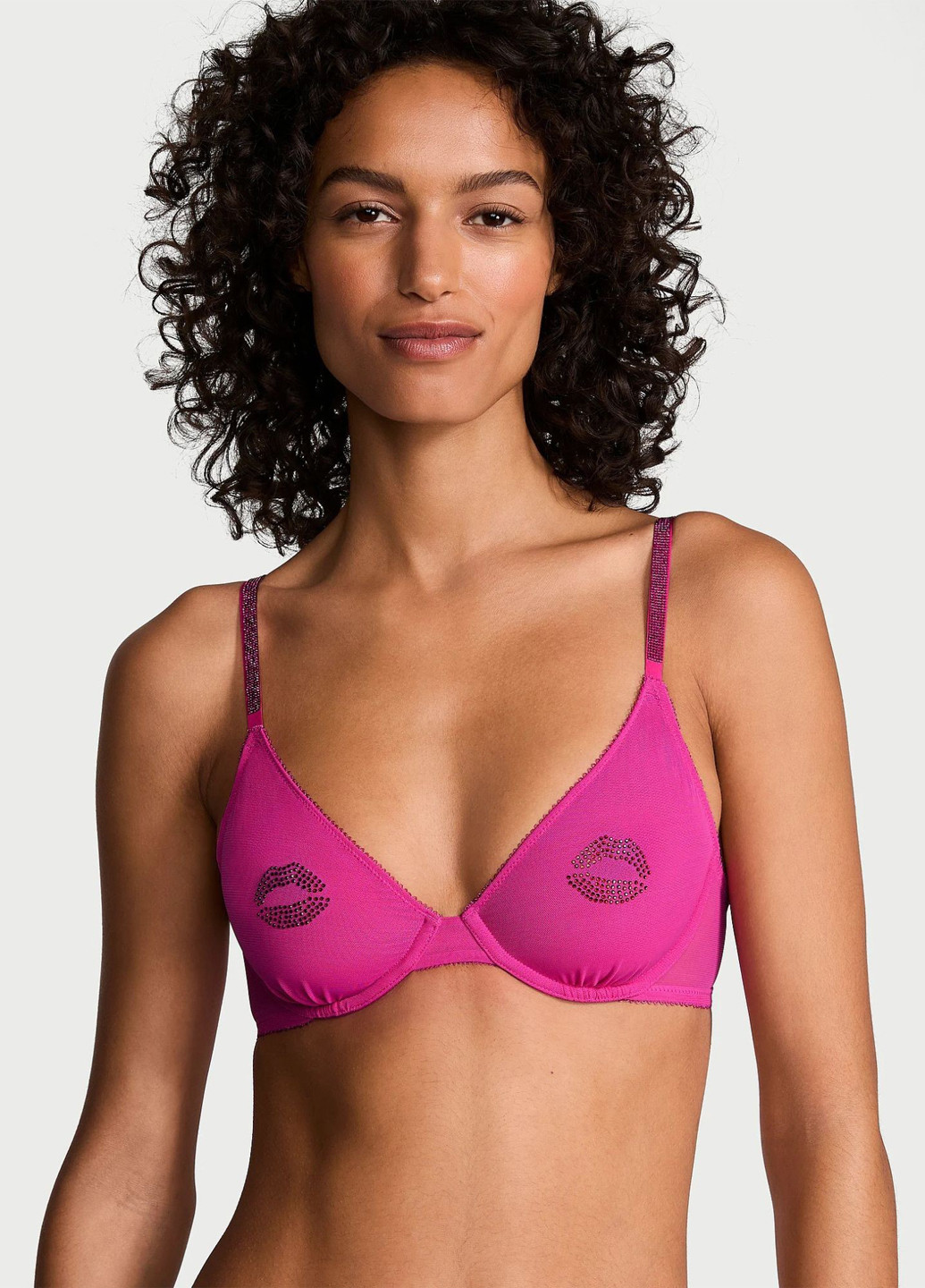 Фуксиновий (колору Фукія) демісезонний комплект (бюстгальтер, трусики) Victoria's Secret