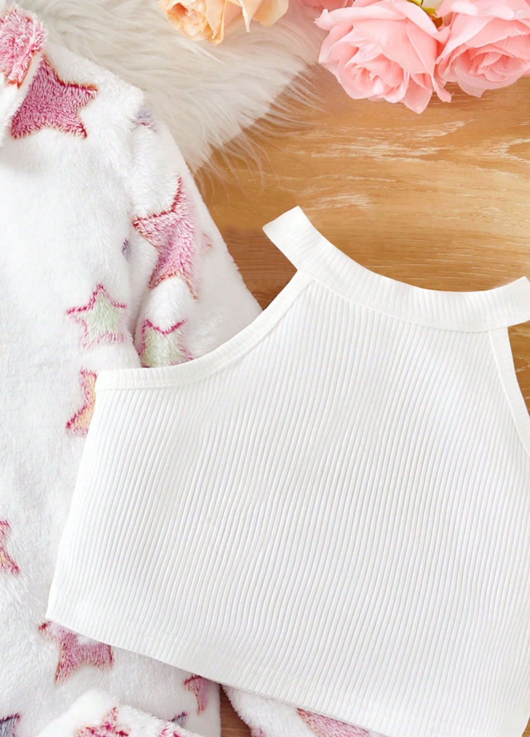 Белый демисезонный костюм (куртка-рубашка, топ, юбка) юбочный, тройка SHEIN