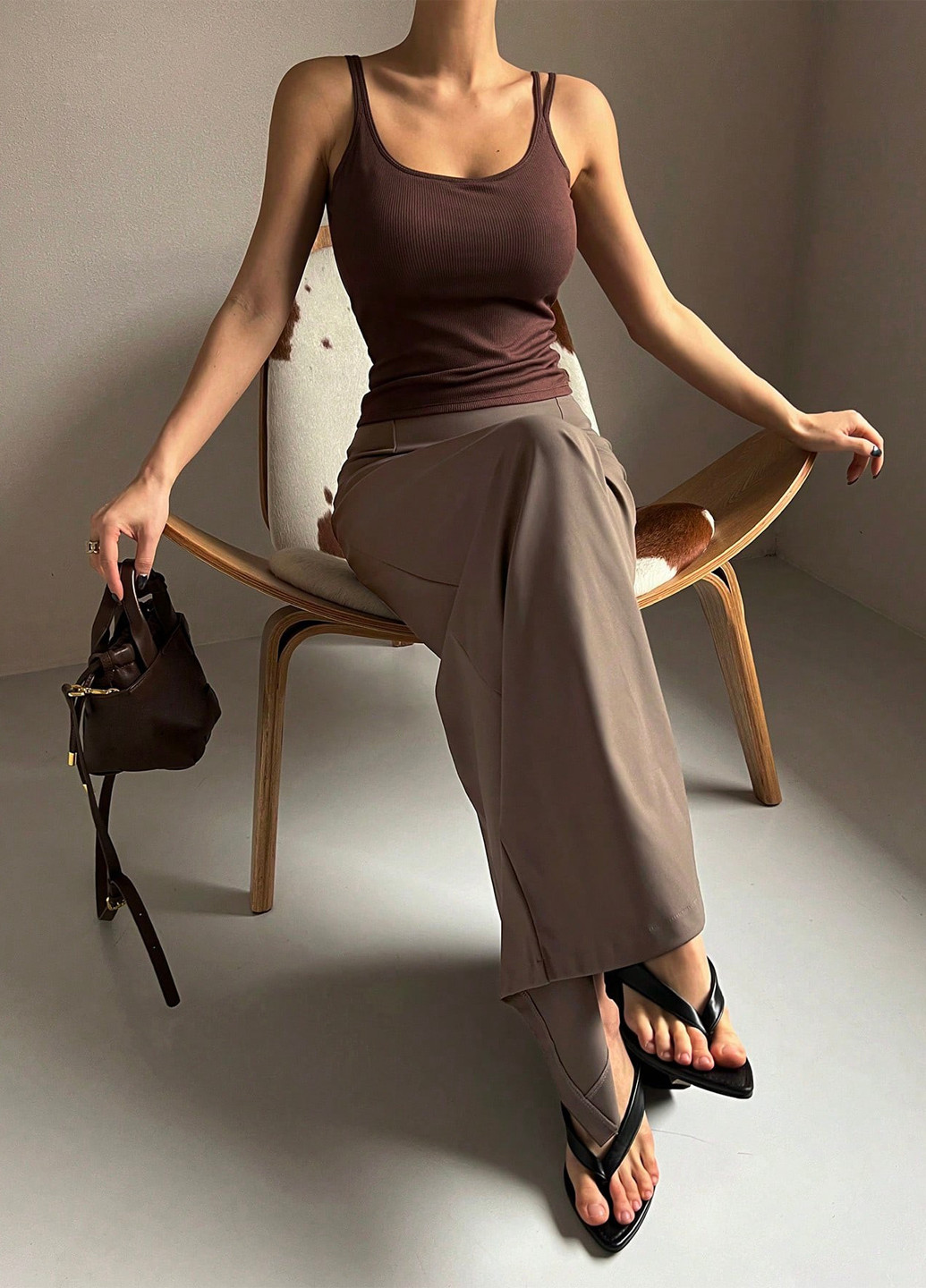 Кофейная кэжуал однотонная юбка SHEIN