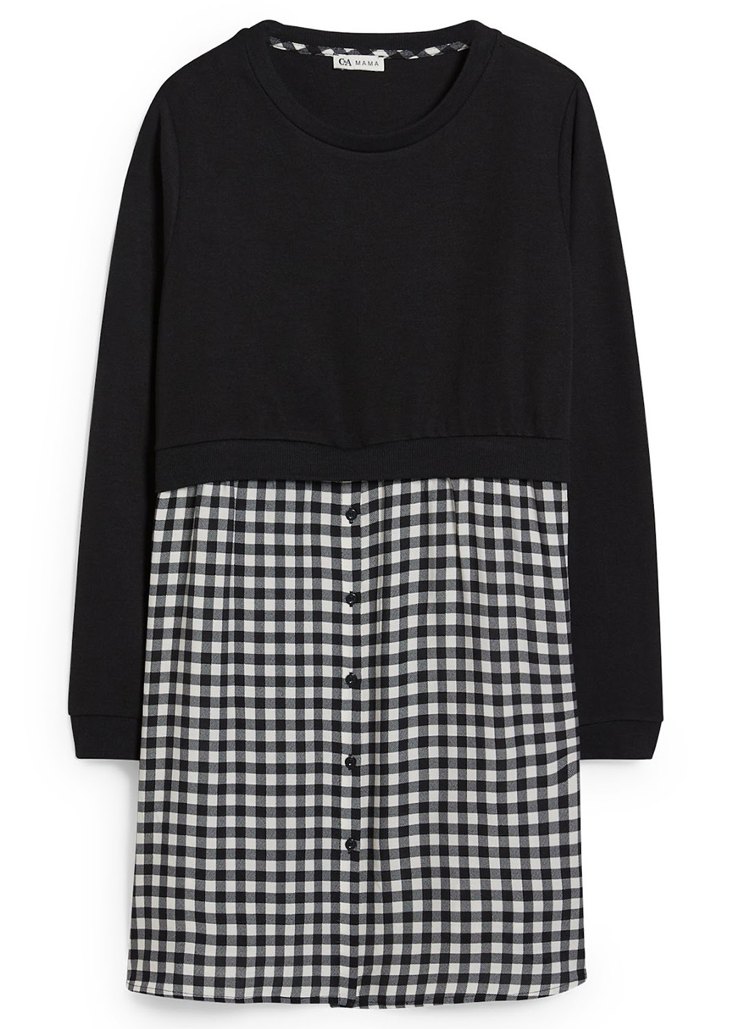 Чорно-білий кежуал плаття для вагітних C&A в клітинку