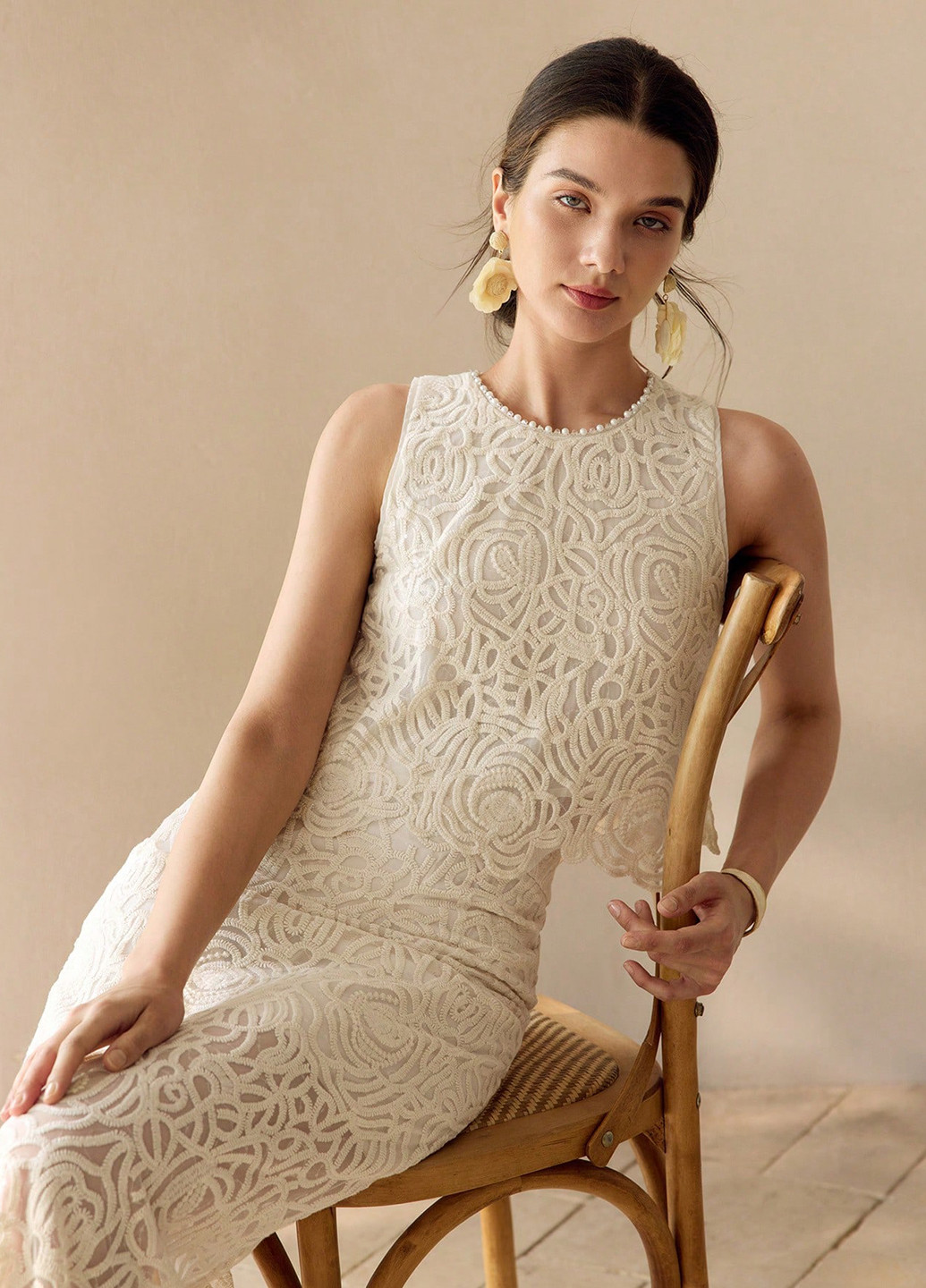 Кремовая блуза SHEIN