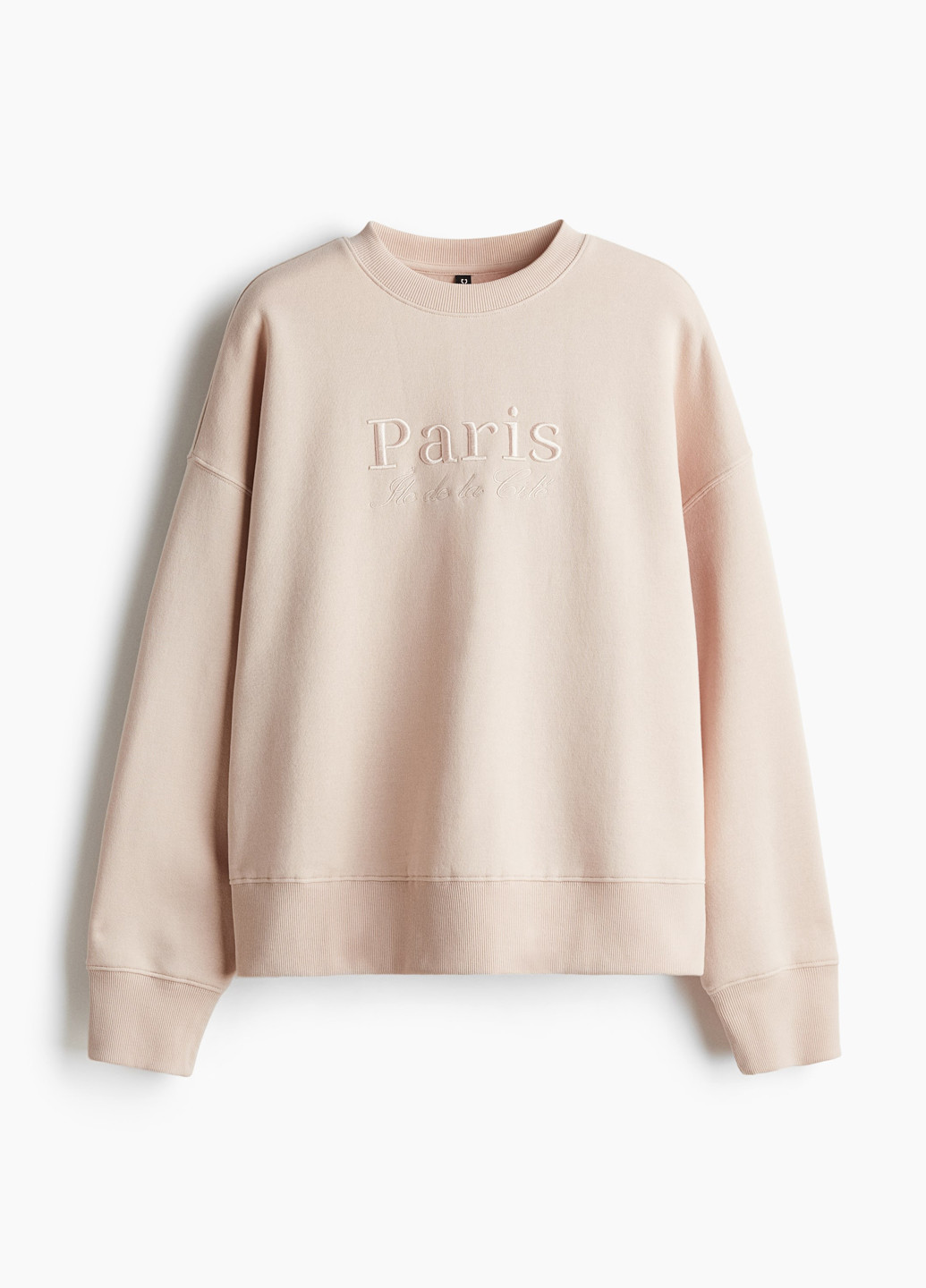 Пудровий світшот H&M однотонний вишивка (362622318)