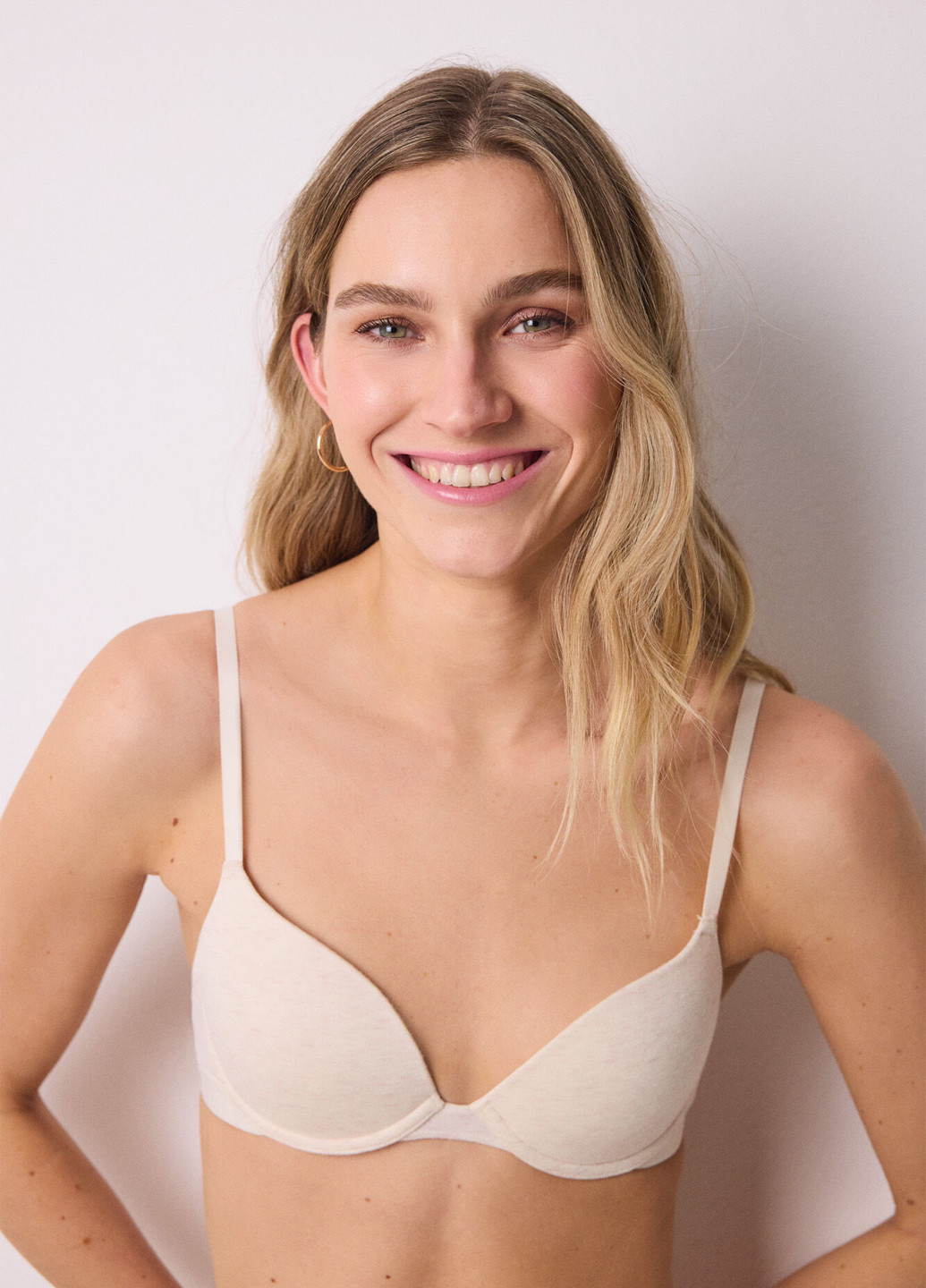 Бежевий балконет бюстгальтер Women'secret з кісточками бавовна