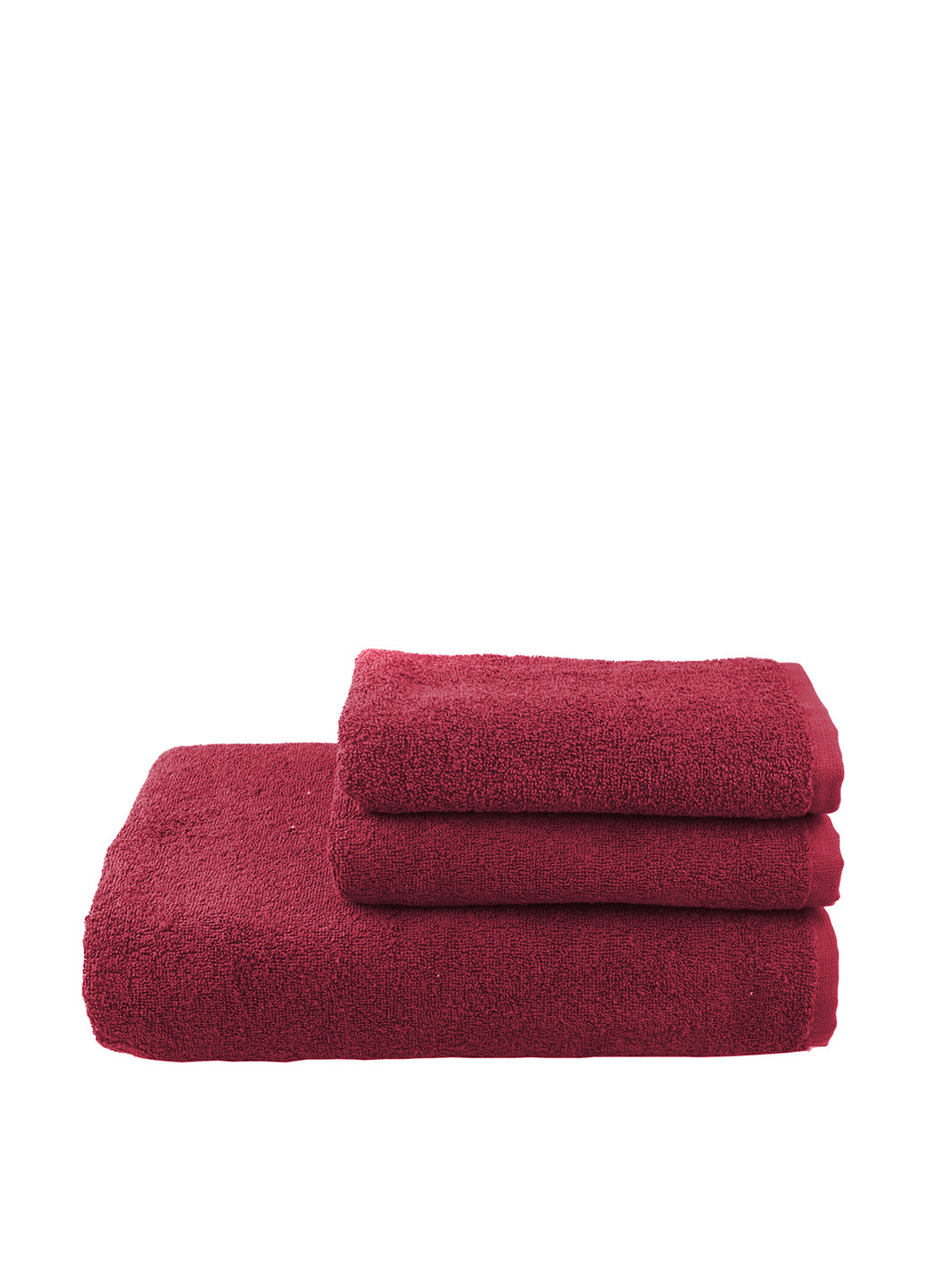 No Brand полотенце, 70х140 см, (1 шт) однотонный бордовый производство - Пакистан