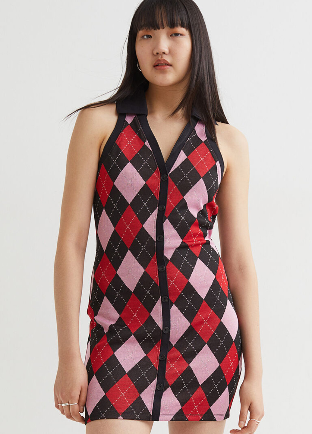 Комбінована кежуал сукня сукня-майка H&M з геометричним візерунком