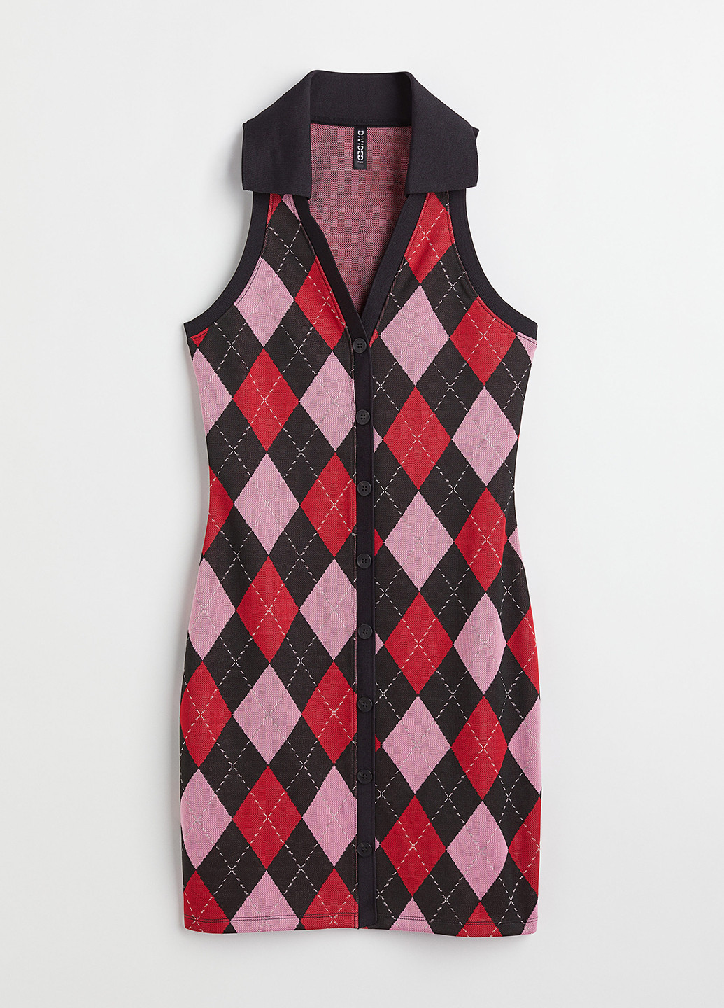 Комбинированное кэжуал платье платье-майка H&M с геометрическим узором