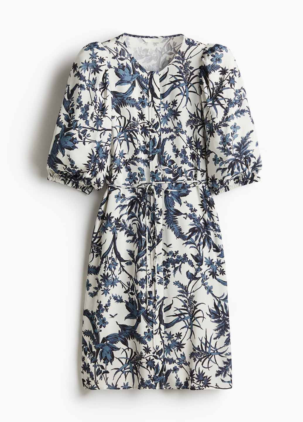 Світло-синя кежуал сукня а-силует H&M з квітковим принтом