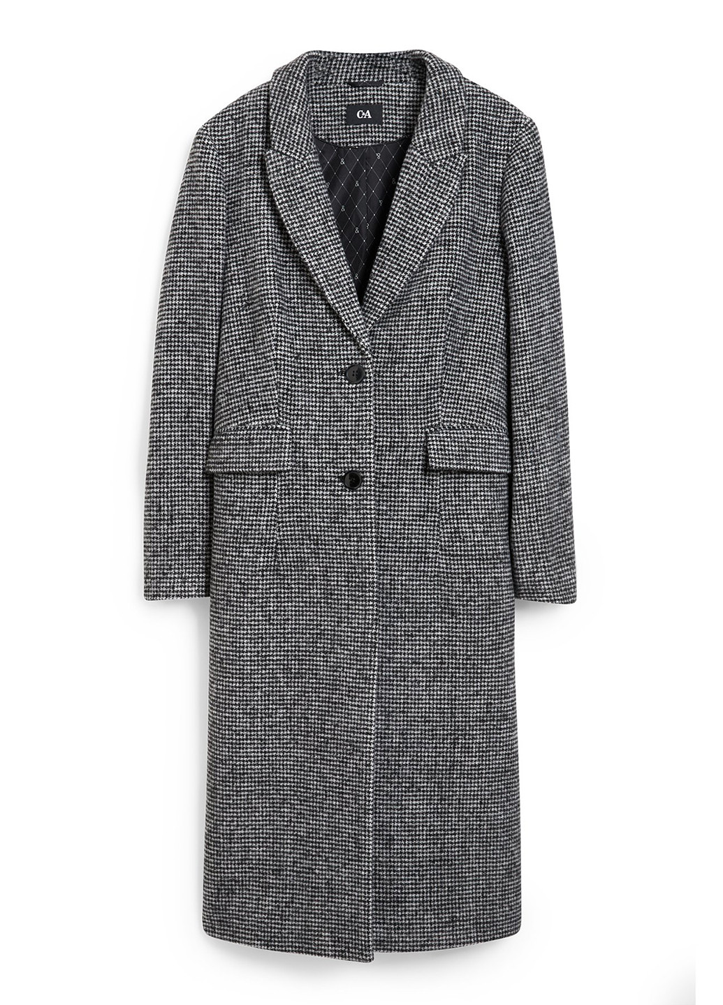 Черно-белое демисезонное Пальто однобортное C&A