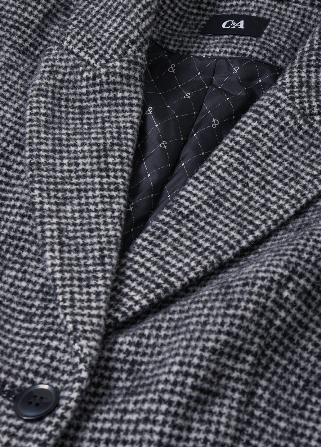 Черно-белое демисезонное Пальто однобортное C&A