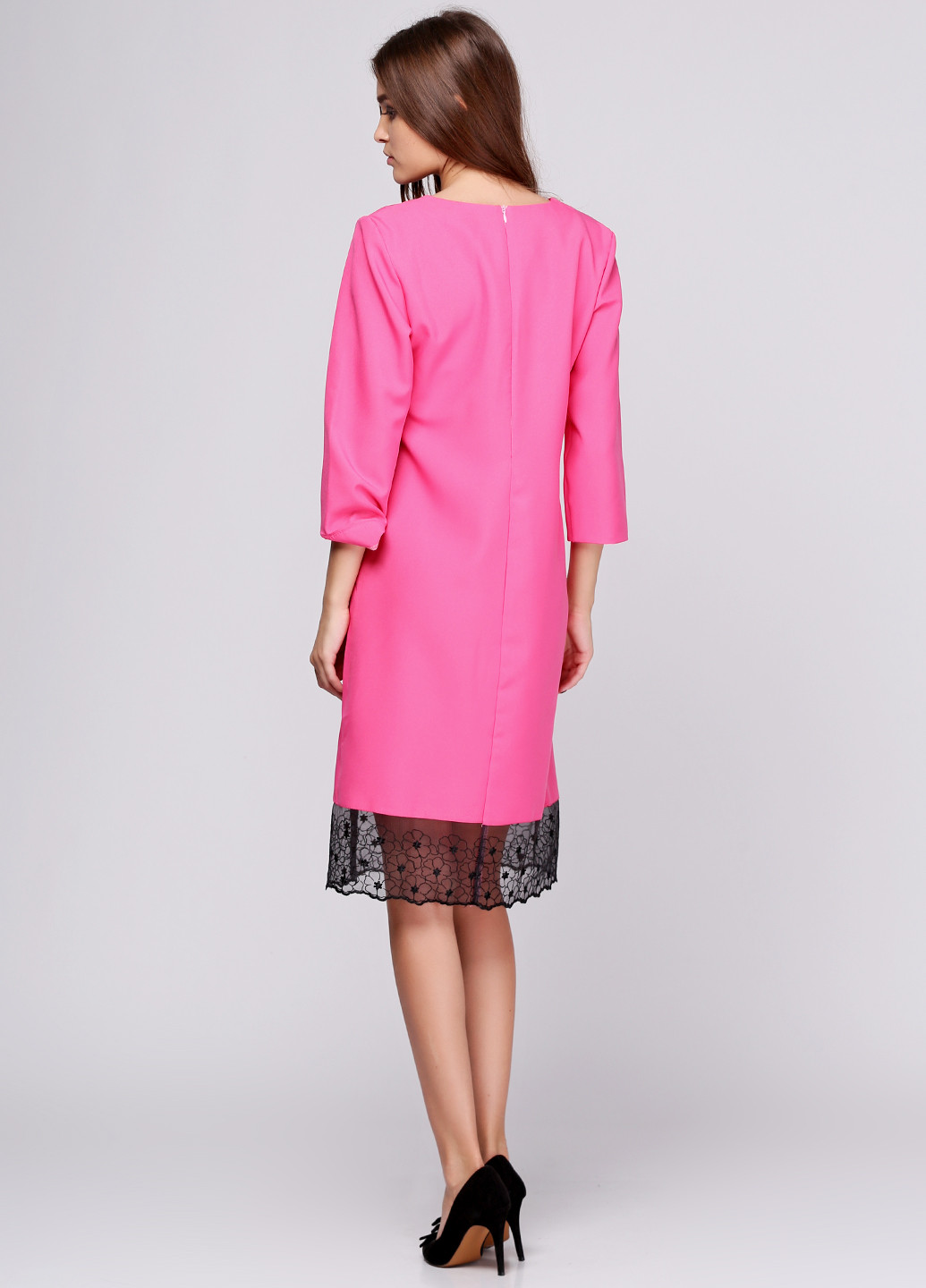 Розовое кэжуал платье Gator однотонное
