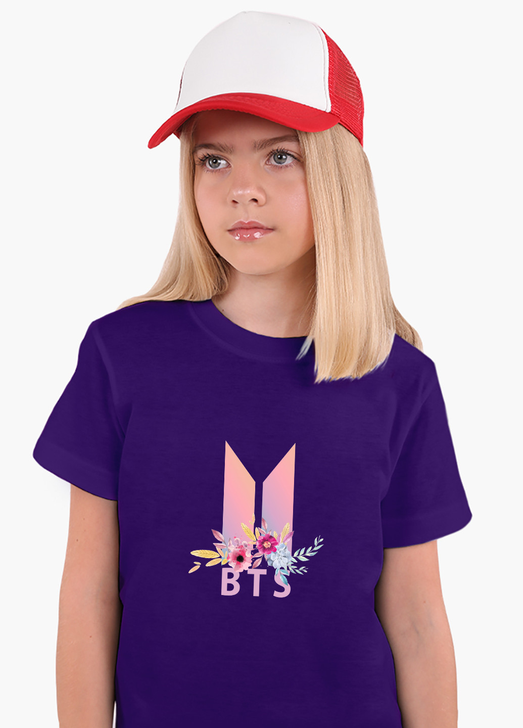 Фіолетова демісезонна футболка дитяча бтс (bts) (9224-1081) MobiPrint