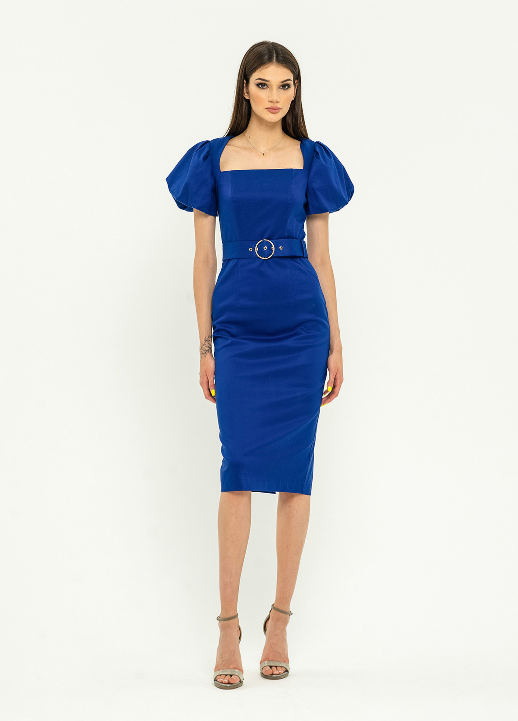 Синя кежуал сукня футляр BGL однотонна