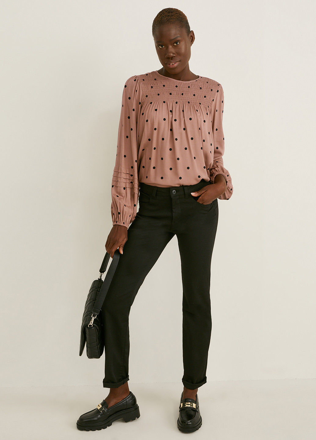 Розово-коричневая демисезонная блуза C&A