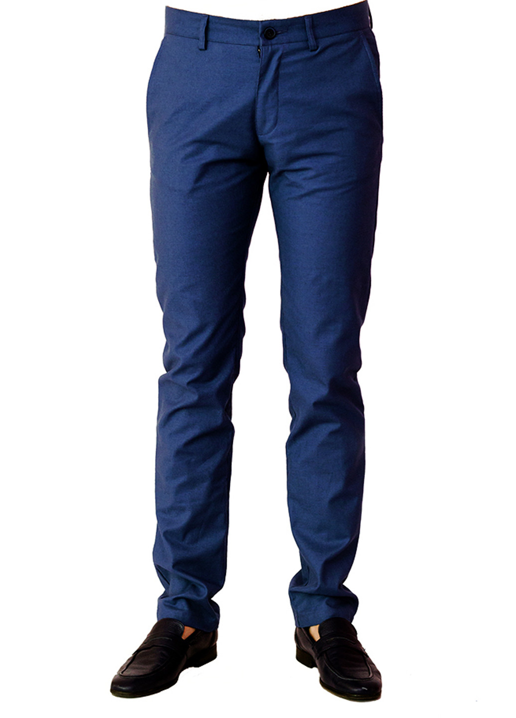 Синие кэжуал демисезонные со средней талией брюки MAKSYMIV